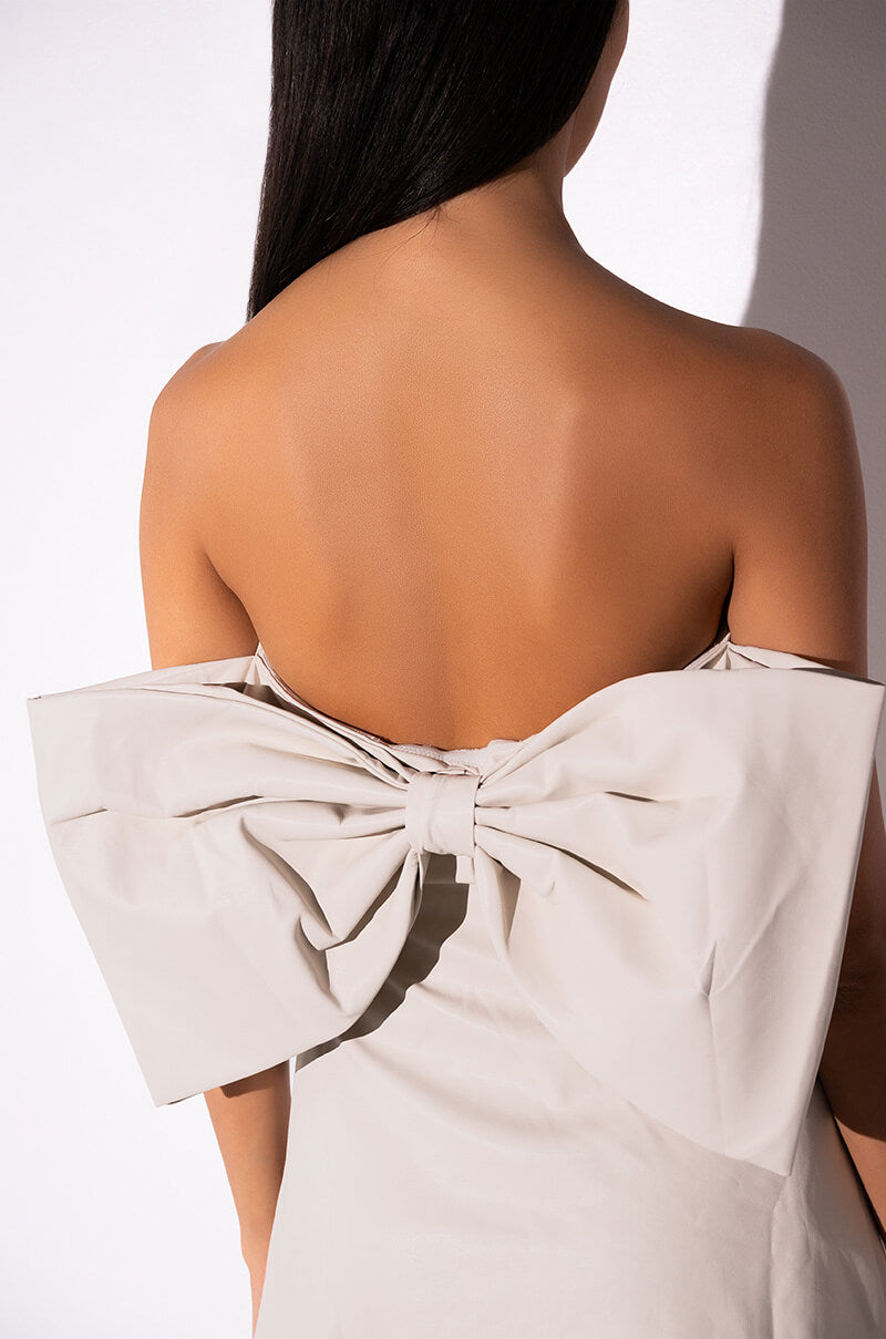 Extra View You With Me Bow Detail Faux Leather Mini Dress