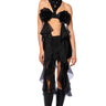 Front View Your Eyes Only Ruffled Bra In Black