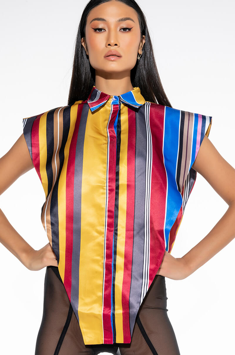 Front View Your Muse Button Up Blouse