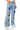 Front View Your New Favorite Distressed Flared Jean Midi Skirt