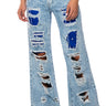 Side View Your New Favorite Distressed Flared Jean Midi Skirt