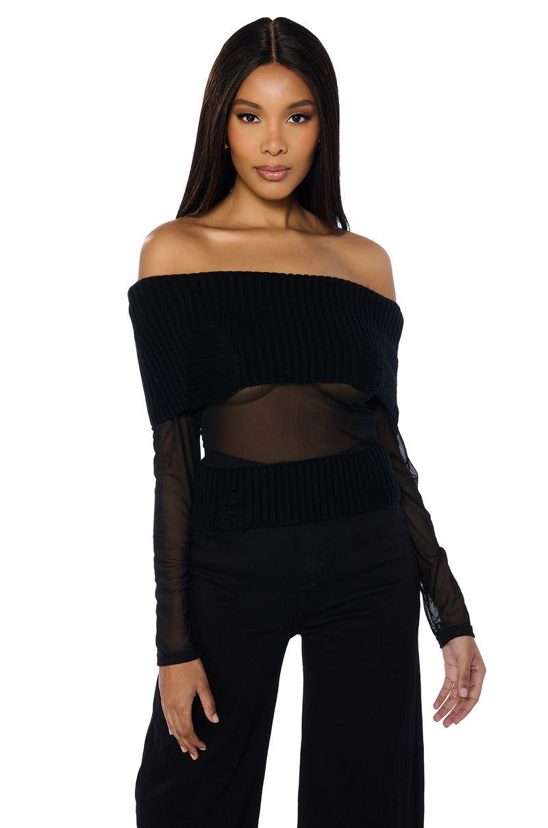 Front View Your New Type Off The Shoulder Sweater 0