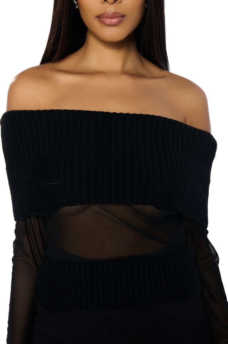 Extra View Your New Type Off The Shoulder Sweater 5