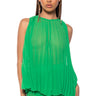 Front View Your Ultimate Pleated Tank In Green