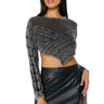 Front View Yours Tonight Mineral Wash Cropped Sweater