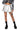 Front View Yours Truly Metallic Micro Mini Skort