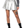 Front View Yours Truly Metallic Micro Mini Skort