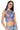 Front View Zelda Rhinestone Mesh Sleeveless Top In Blue