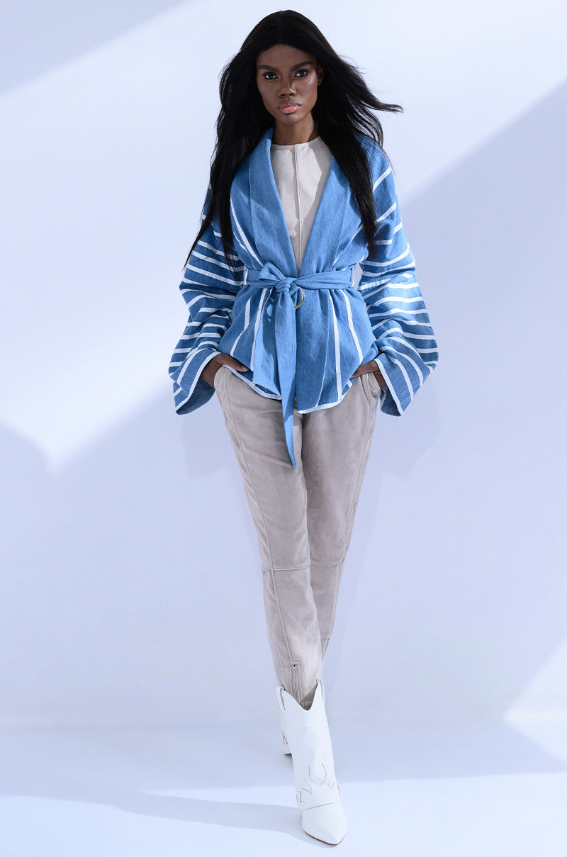 Side View Zen Denim Kimono Jacket