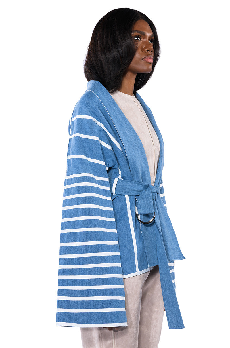 Full View Zen Denim Kimono Jacket