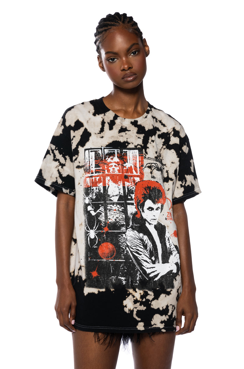 Side View Ziggy Stardust Vintage Print Band Tee