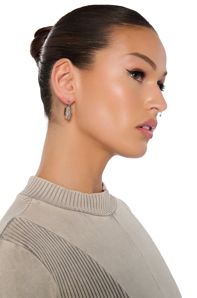 Front View Zip It Hoop Earring