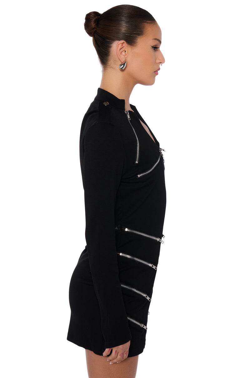 Detail View Zip Me Up Knit Mini Dress 3
