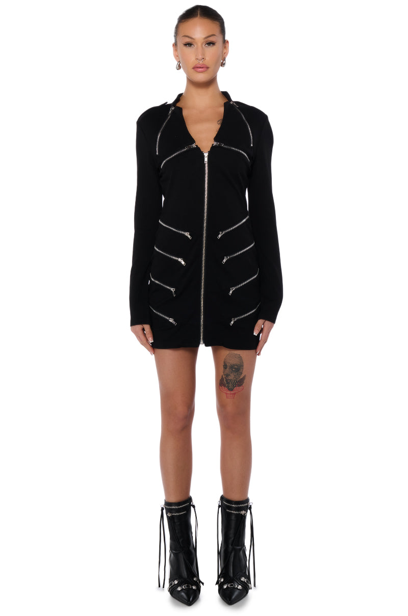 Extra View Zip Me Up Knit Mini Dress 6