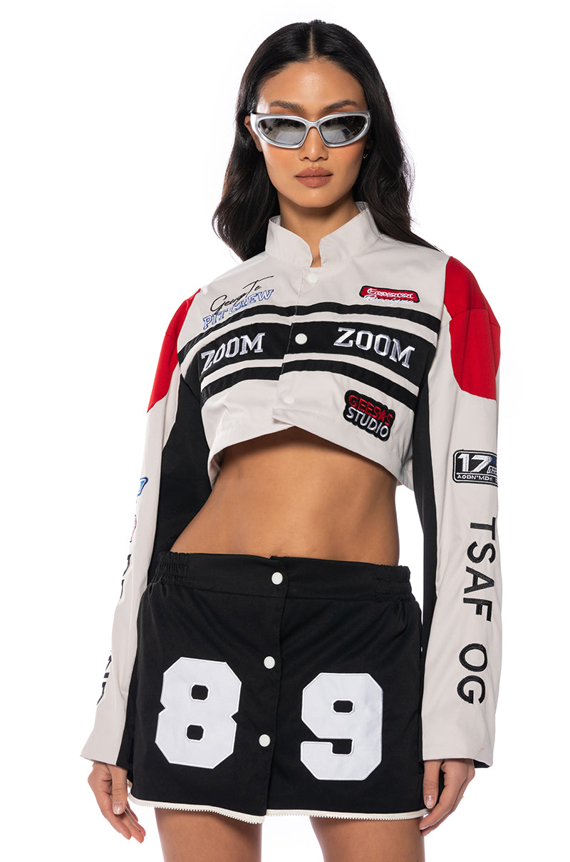 Extra View Zoom Zoom Two In One Bomber Skirt Set