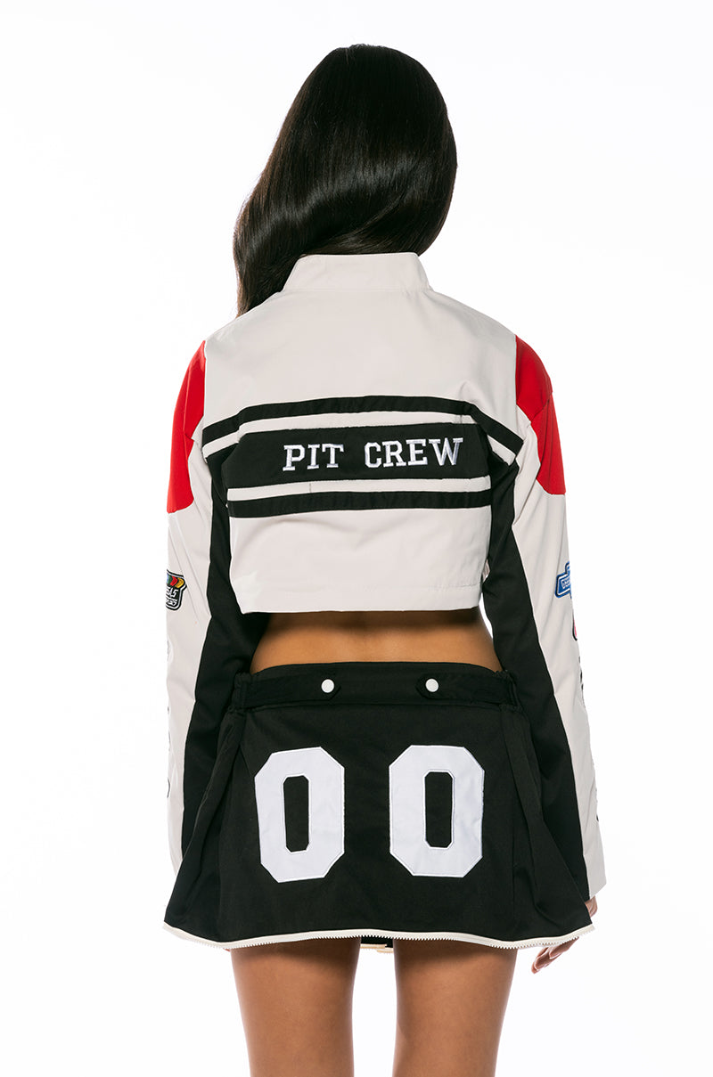 Extra View Zoom Zoom Two In One Bomber Skirt Set