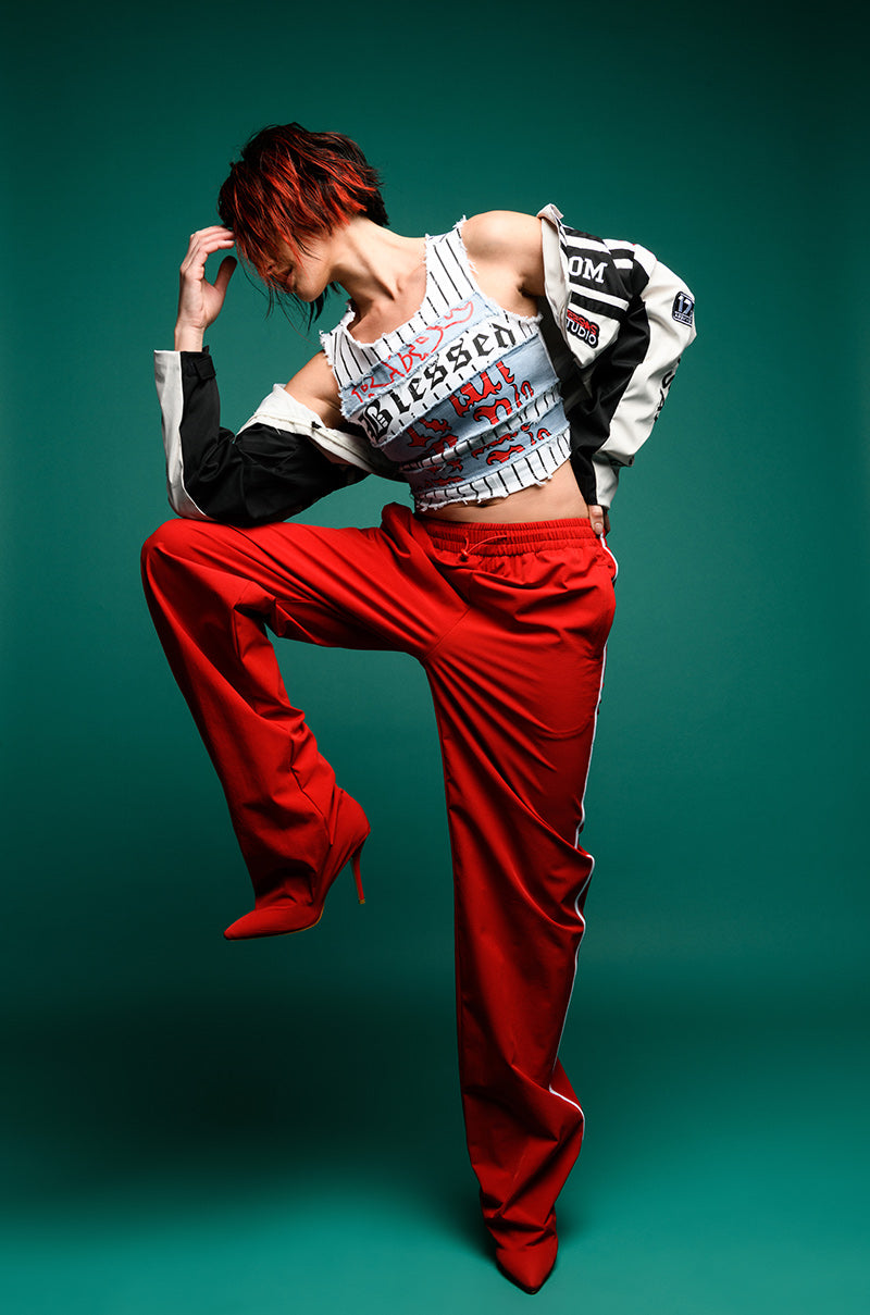 Back View Zoom Zoom Two In One Bomber Skirt Set