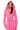 Front View Zumi Cropped Wrap Front Hoodie In Pink