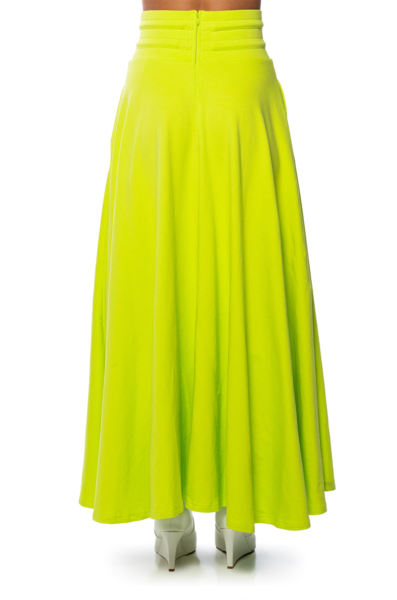 Extra View Zumi Maxi Skirt In Lime