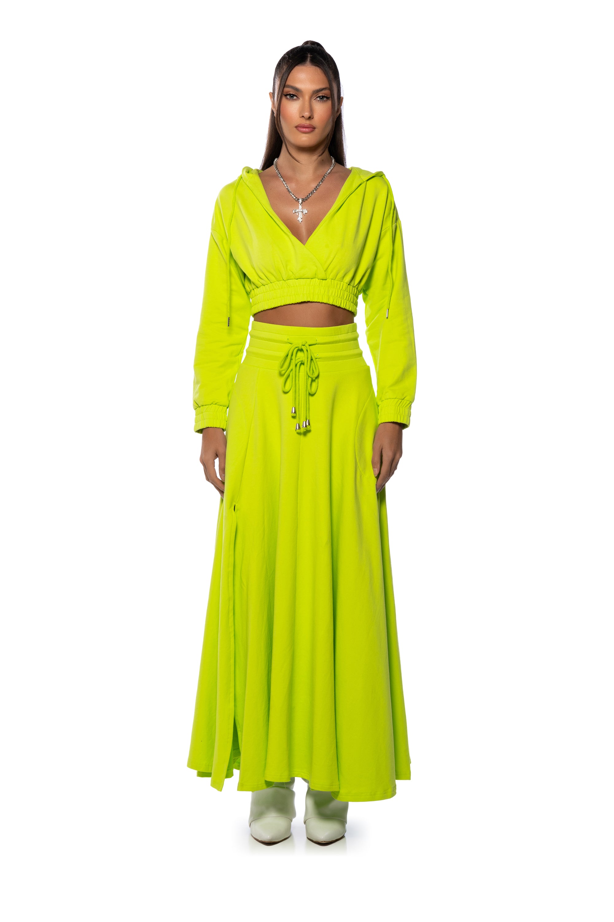 Extra View Zumi Maxi Skirt In Lime