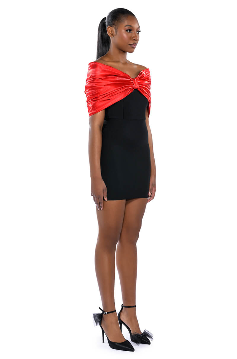 Back View Zuri Statement Bow Bandage Mini Dress