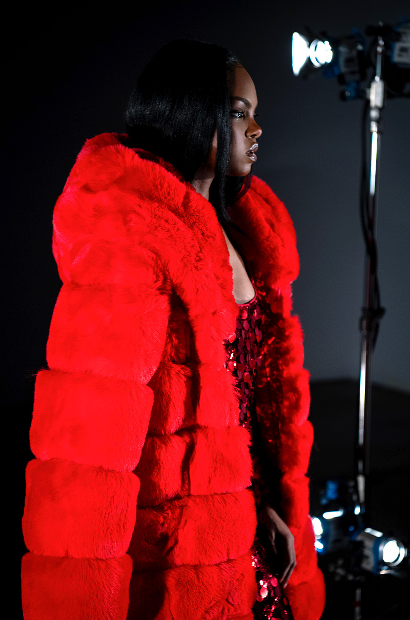 Women's Red Faux Fur Coats