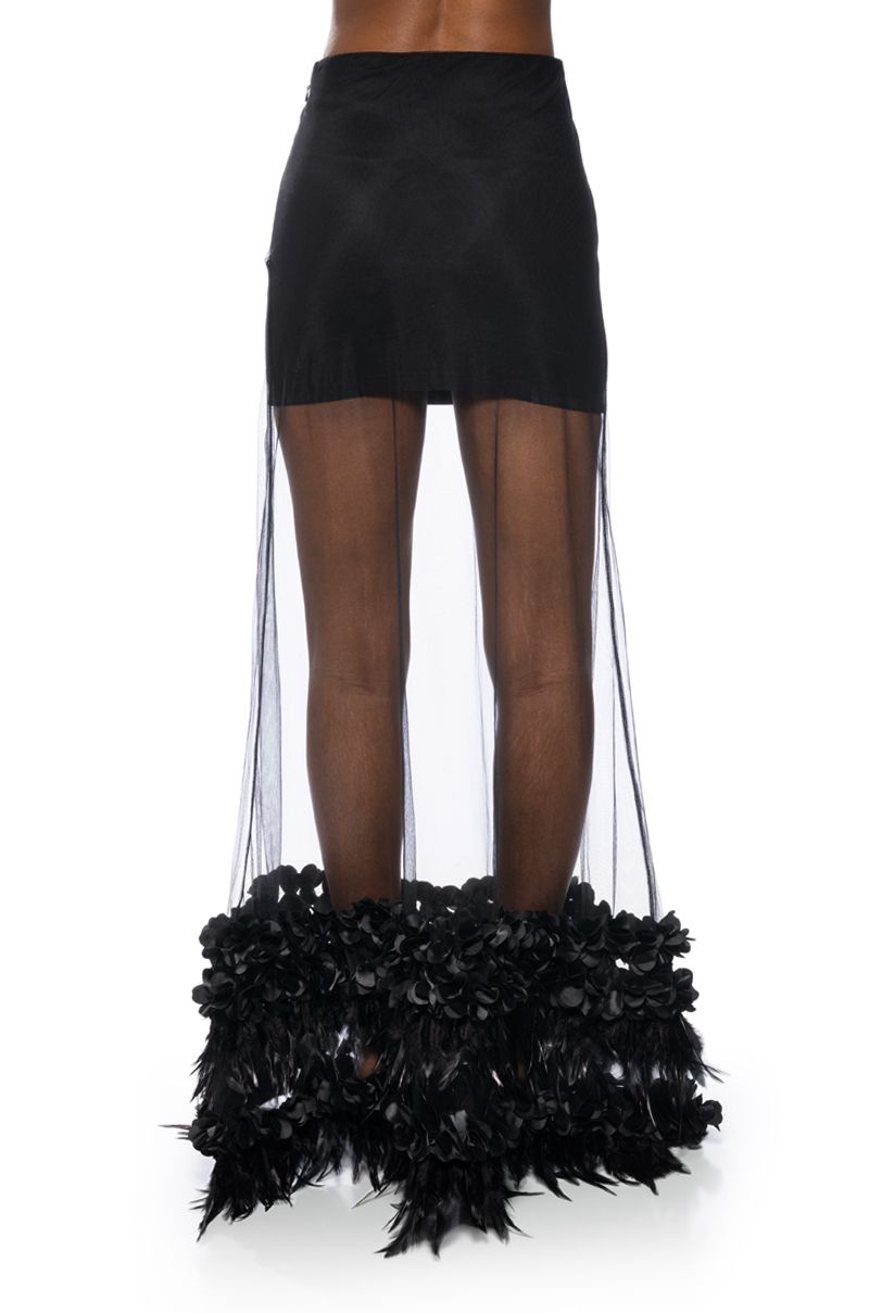 Valerie Feather Skirt- Black  Feather skirt, Flirty skirts, Fashion