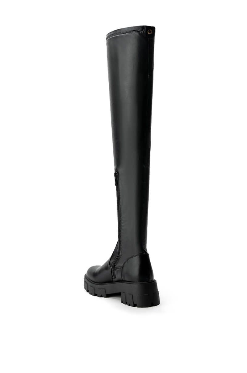 AZALEA WANG LATE NIGHTS OVER THE KNEE FLATFORM BOOT WITH 4 WAY 