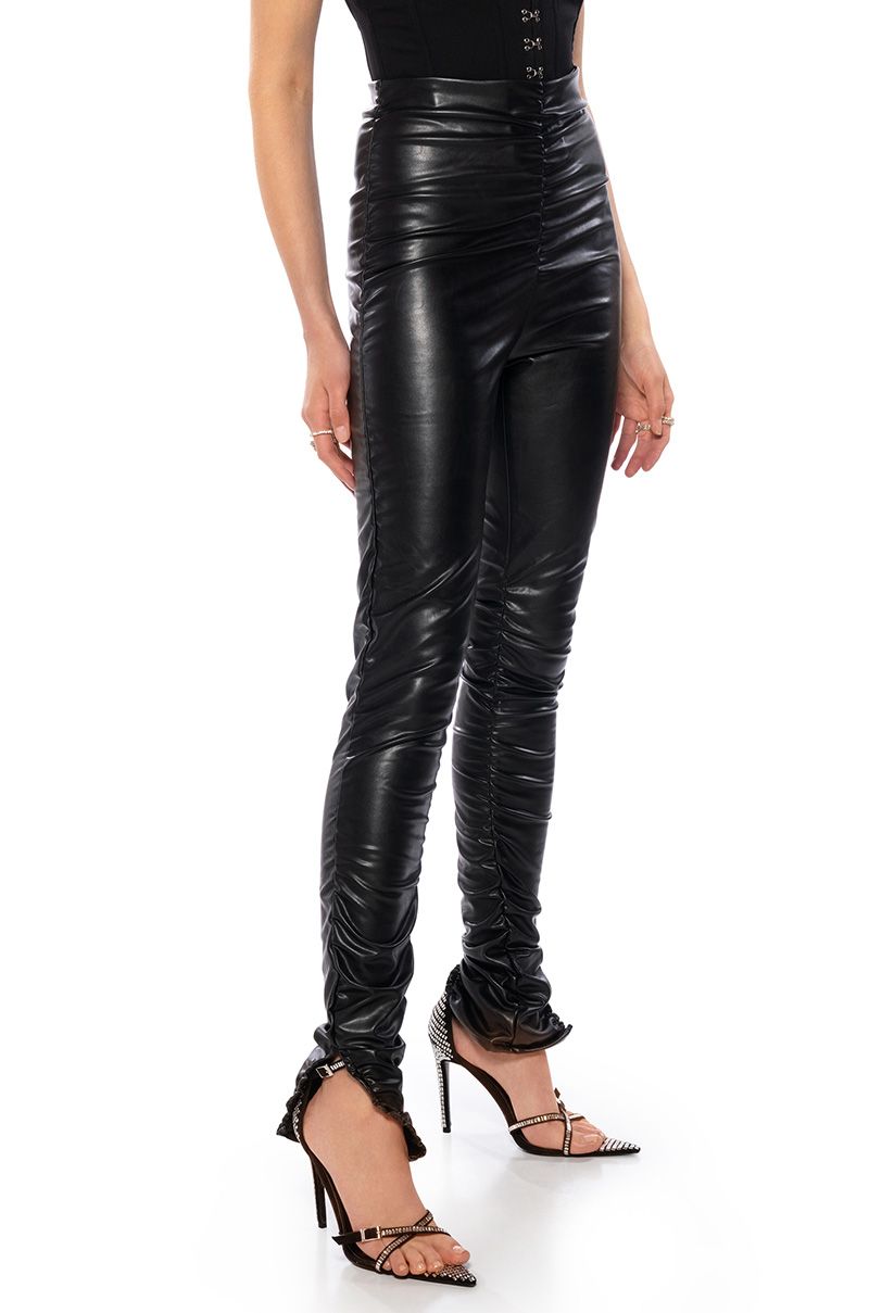 Faux Leather] Ruched Leggings – The Spotted Phoenix, LLC