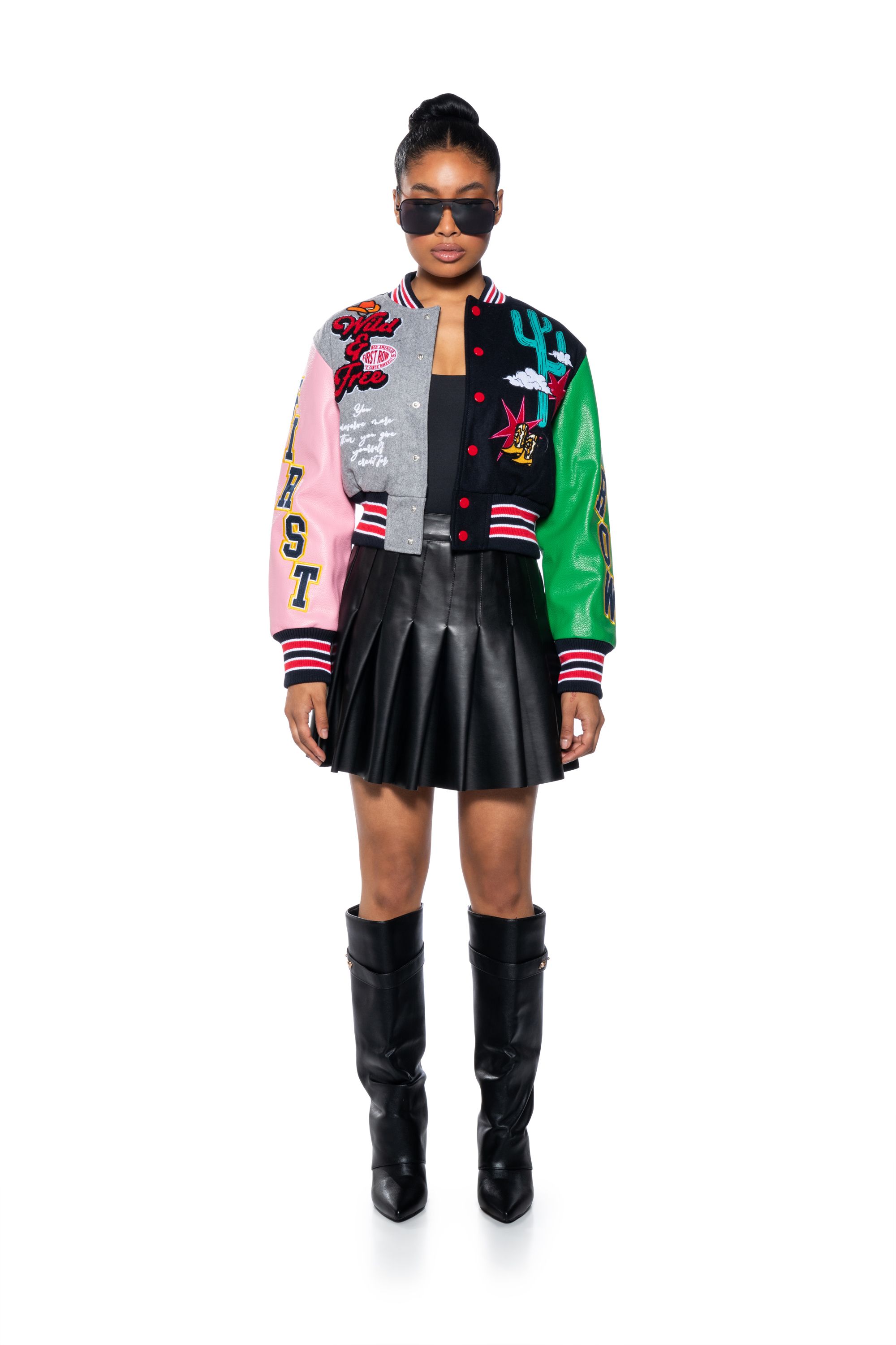 FIRST ROW PATCHWORK WESTERN BOMBER