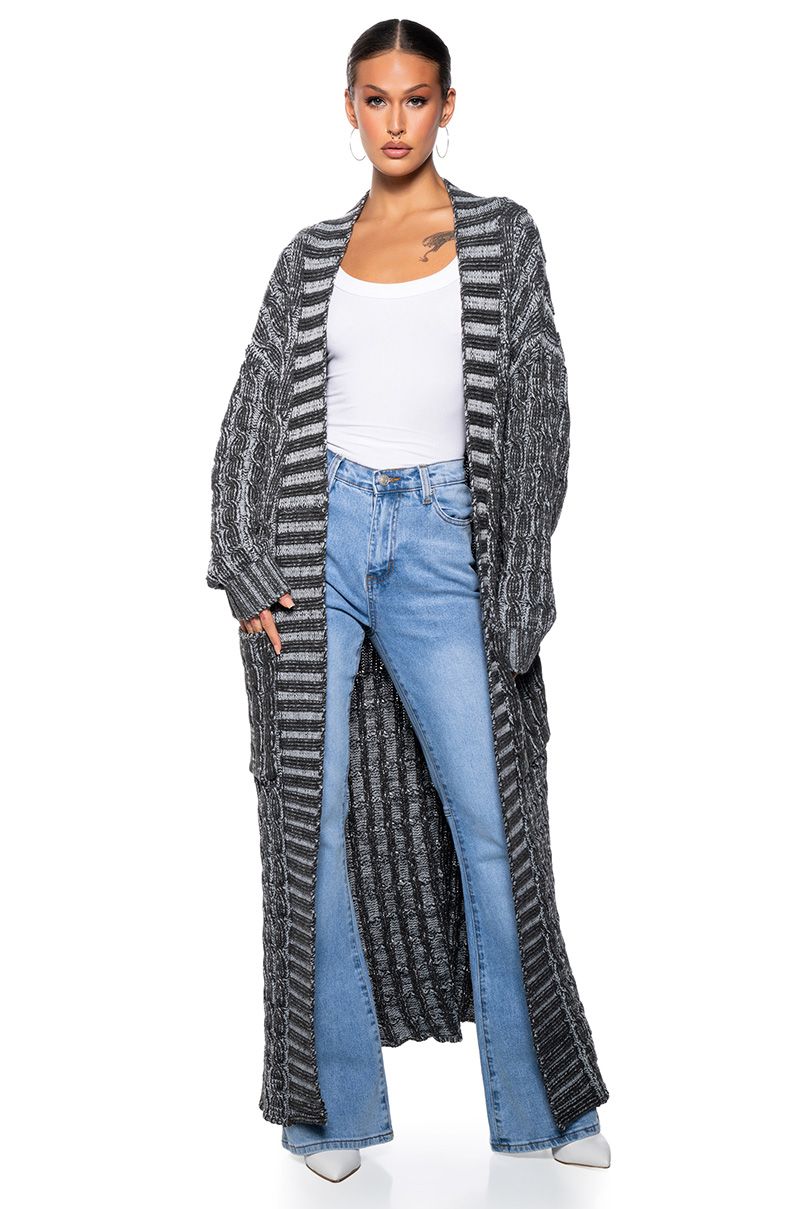 FOR THE LONG NIGHTS KNIT EXTRA LONG CARDIGAN