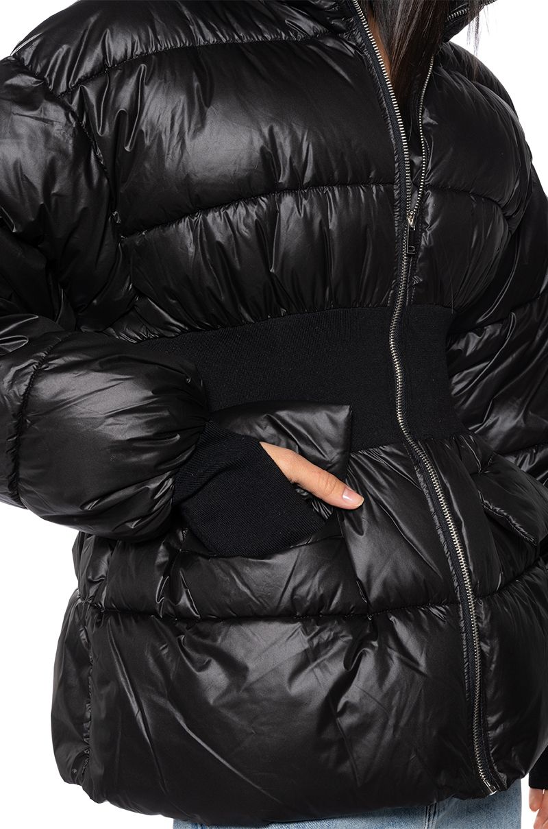 GEORGETOWN PUFFER COAT WITH RIBBED WAIST