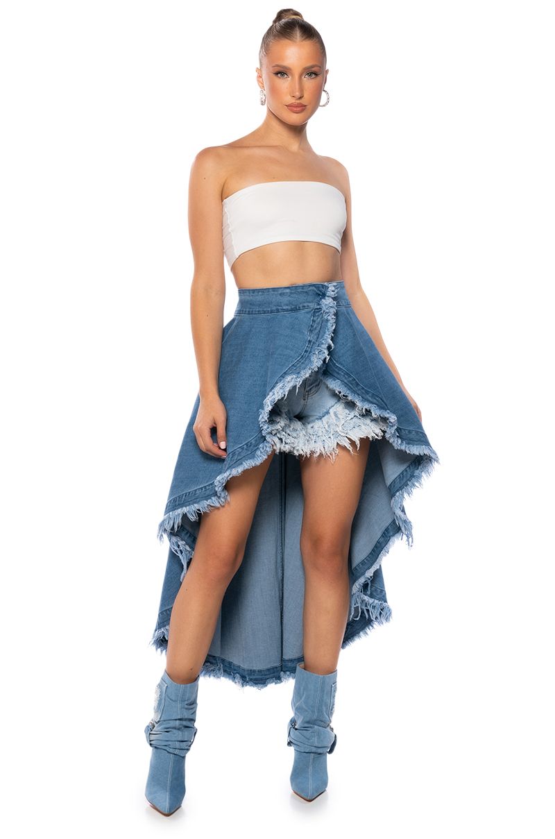 WAYF Kimmy Crop Top & Faux Wrap Skirt
