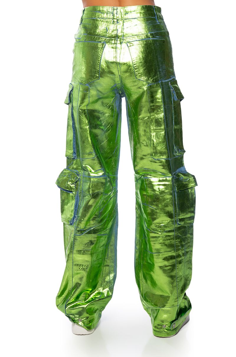 Double Crazy Neon Green Cargo Pants