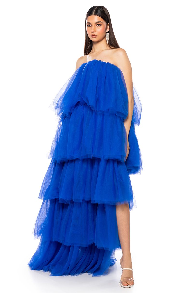 Elleme Blue Asymmetric Maxi Dress