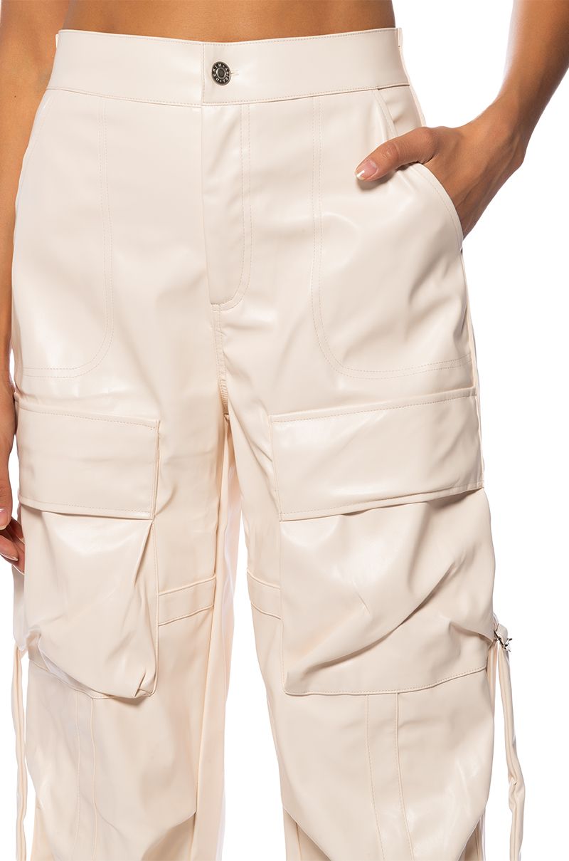 Shop Yaya Beige Soft Cargo Trousers 01-301085-309