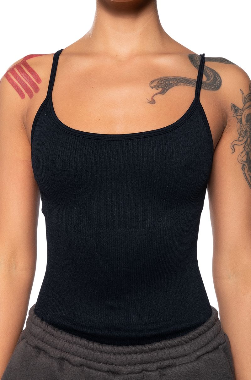 Seamless Ribbed Spaghetti Strap Bodysuit