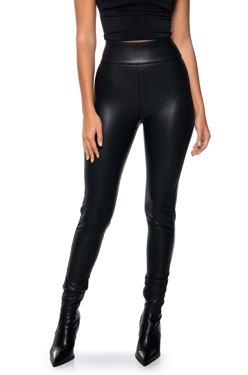 SECOND SKIN ZIP BACK FAUX LEATHER LEGGING