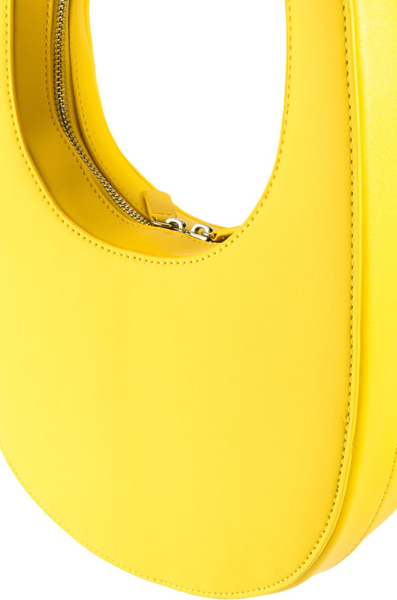 Swipe Small Faux Fur Shoulder Bag in Yellow - Coperni