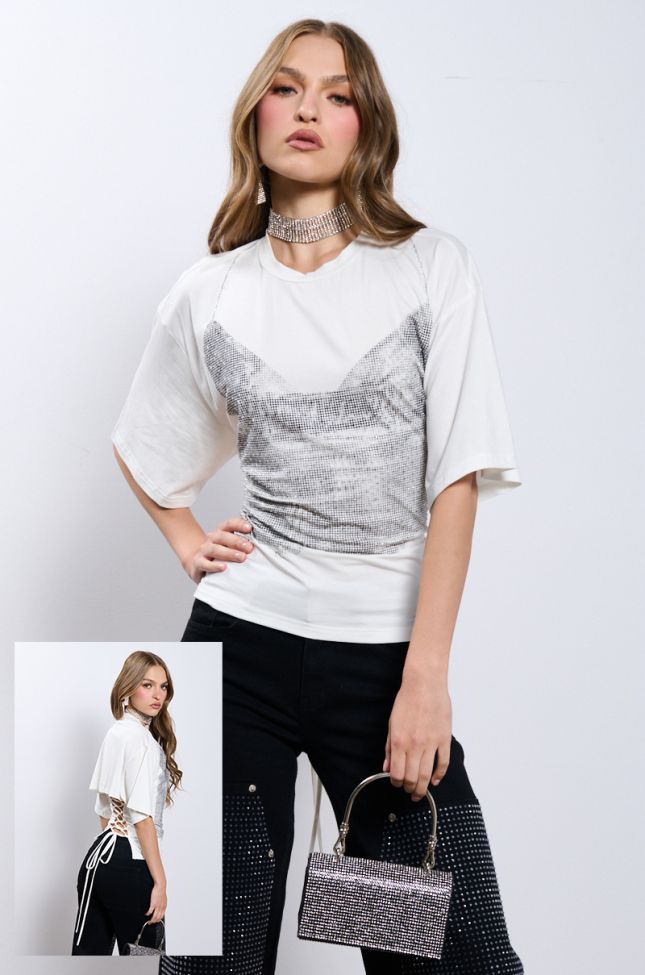 Front View Body Party Rhinestone T-shirt