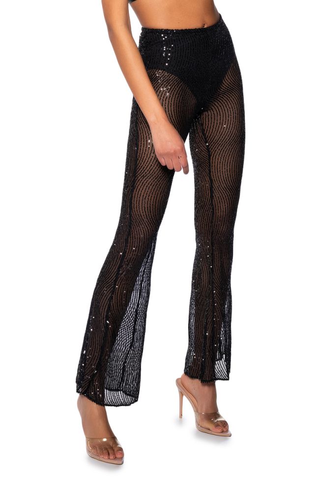 Side View Catching Eyes Sequin Embellished Flare Pant