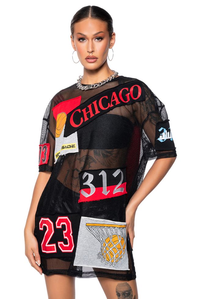 Front View Chicago All Star Short Sleeve Mesh T-shirt