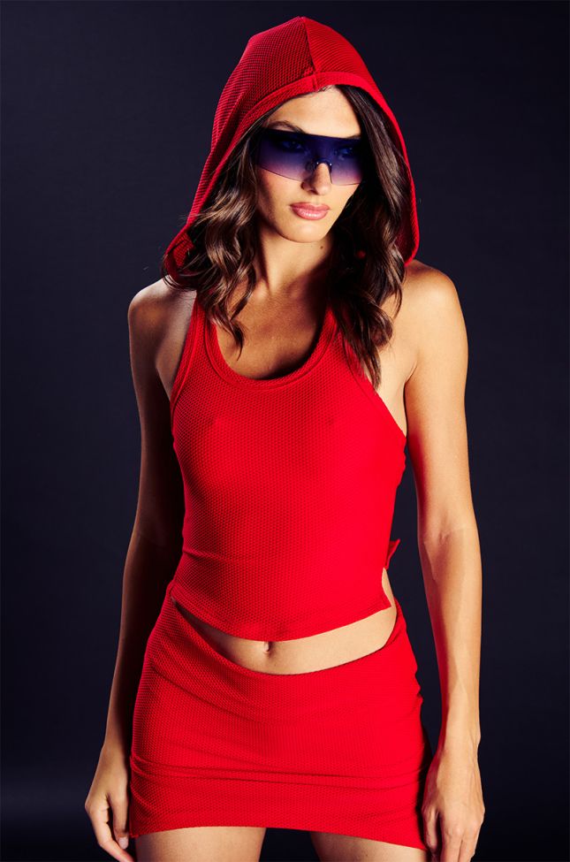 Front View Cool Again Hooded Tank