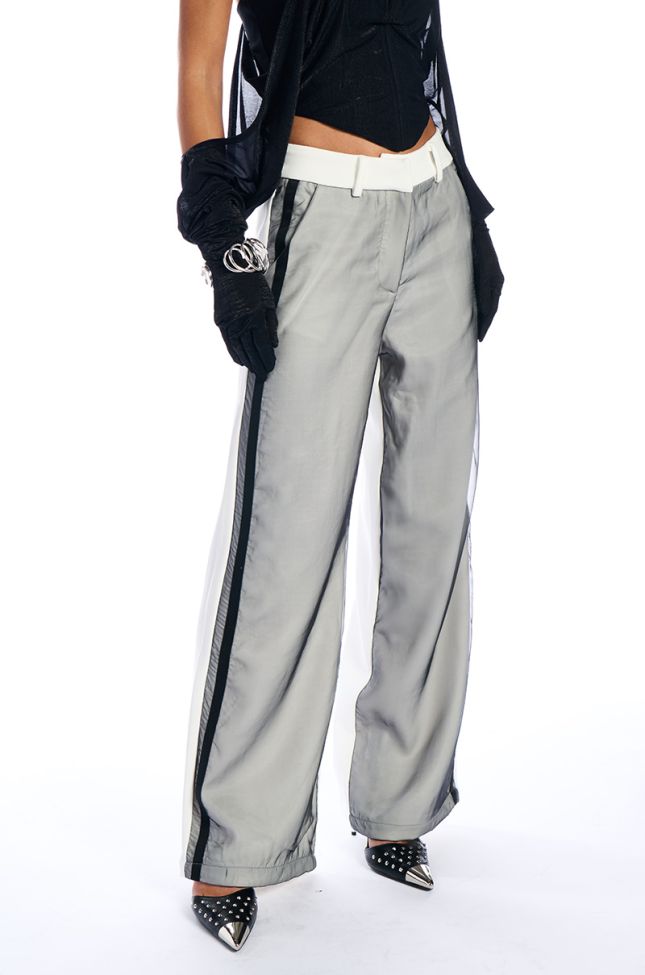 Front View Damaged Wide Leg Trouser