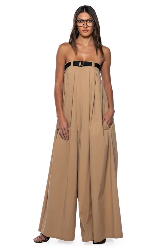 Front View Diane Strapless Oversized Jumpsuit