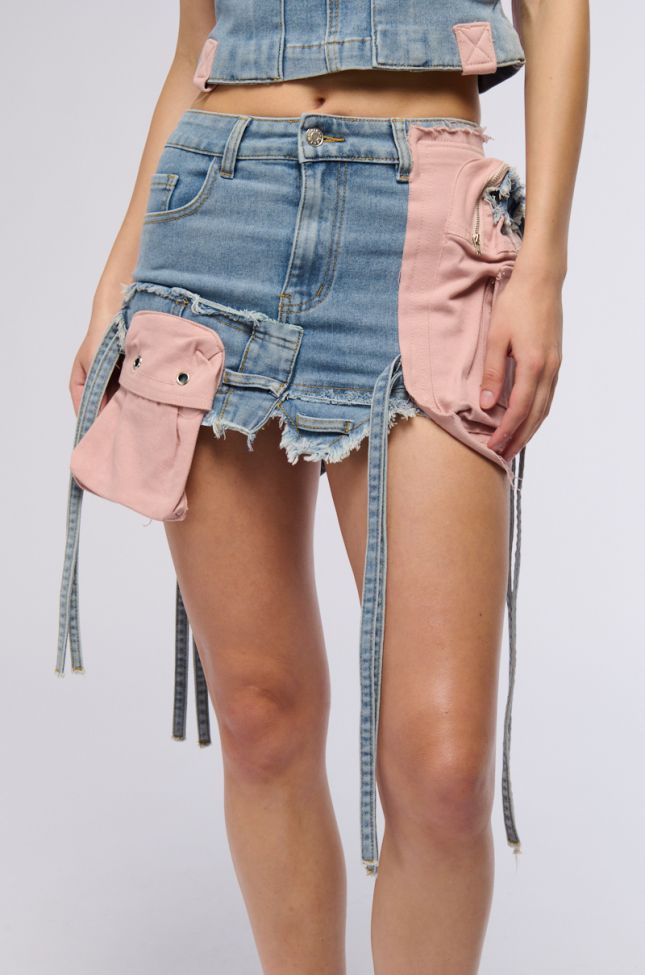 Extra View Dont Stop Me Now Denim Mini Skirt