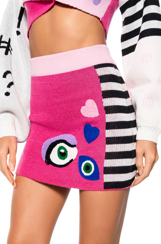 Side View Eye Love Milano Sweater Mini Skirt