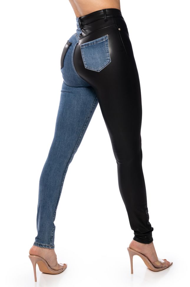 AKIRA Royal Blue High Waist Zip Front Leggings  Shiny leggings, Studded  leggings, Clothes design