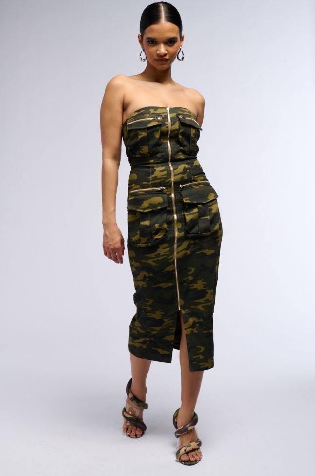 Front View For The Gram Cargo Midi Dress