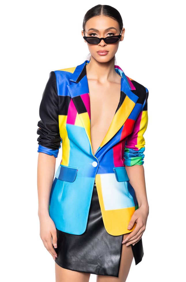 Front View Geo Abstract Blazer